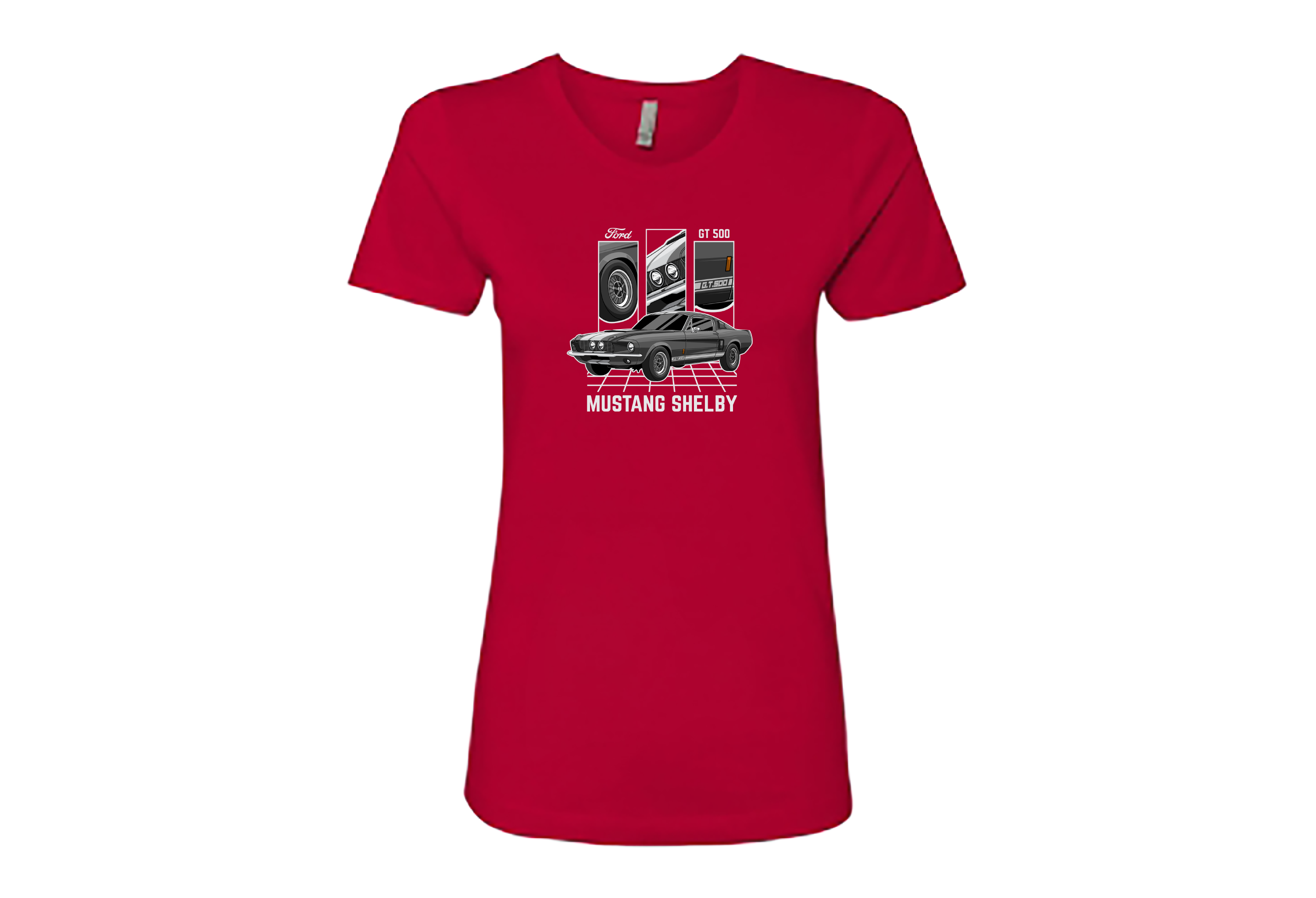Ford Mustang Shelby GT500 Women’s T-Shirt | Classic Muscle Car Tee | Sizes S–2XL | White, Black, Red