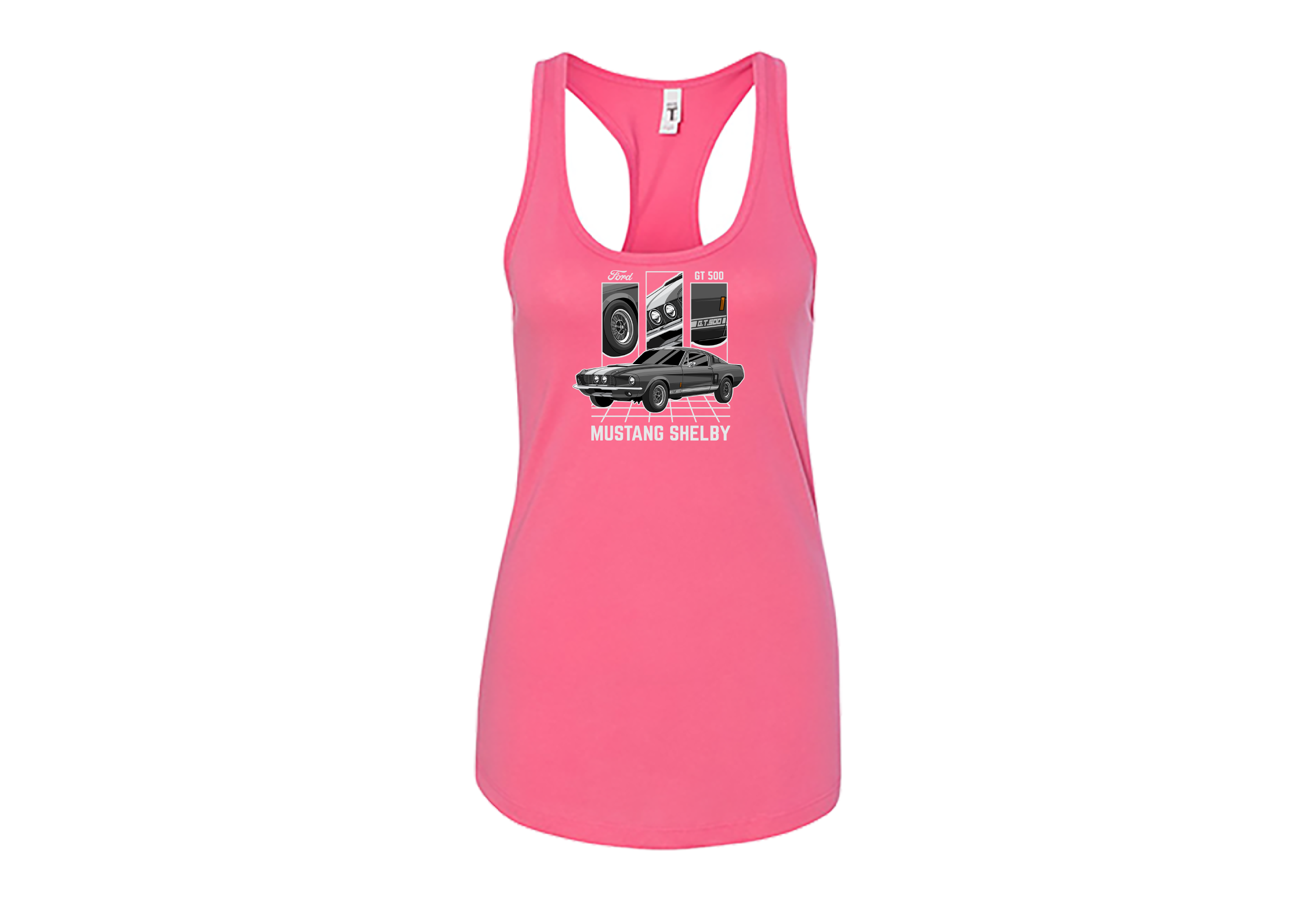 Ford Mustang Shelby GT500 Women’s Tank Top | Muscle Car Racerback | Sizes S–2XL | Black, Tahiti Blue, Hot Pink
