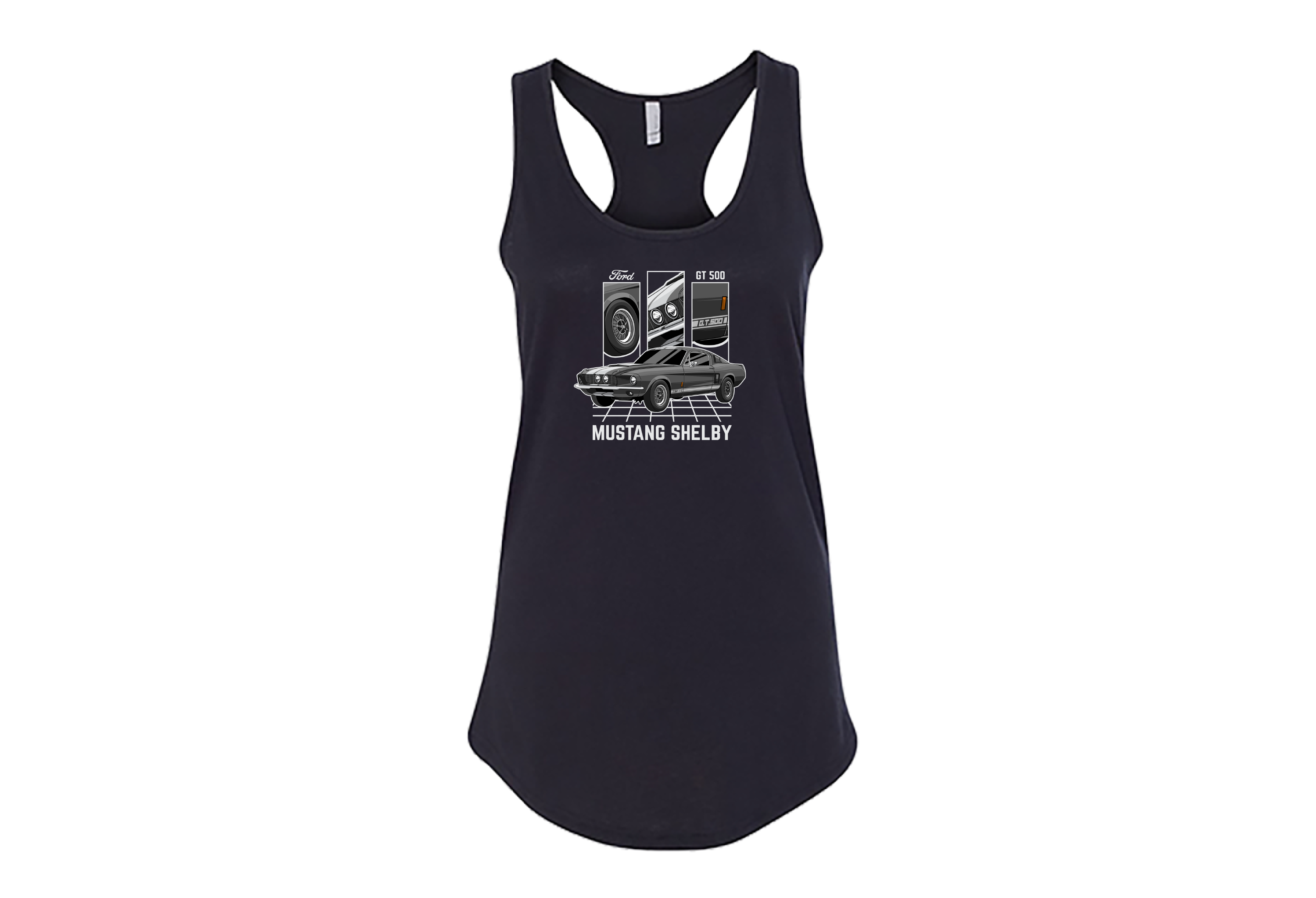 Ford Mustang Shelby GT500 Women’s Tank Top | Muscle Car Racerback | Sizes S–2XL | Black, Tahiti Blue, Hot Pink