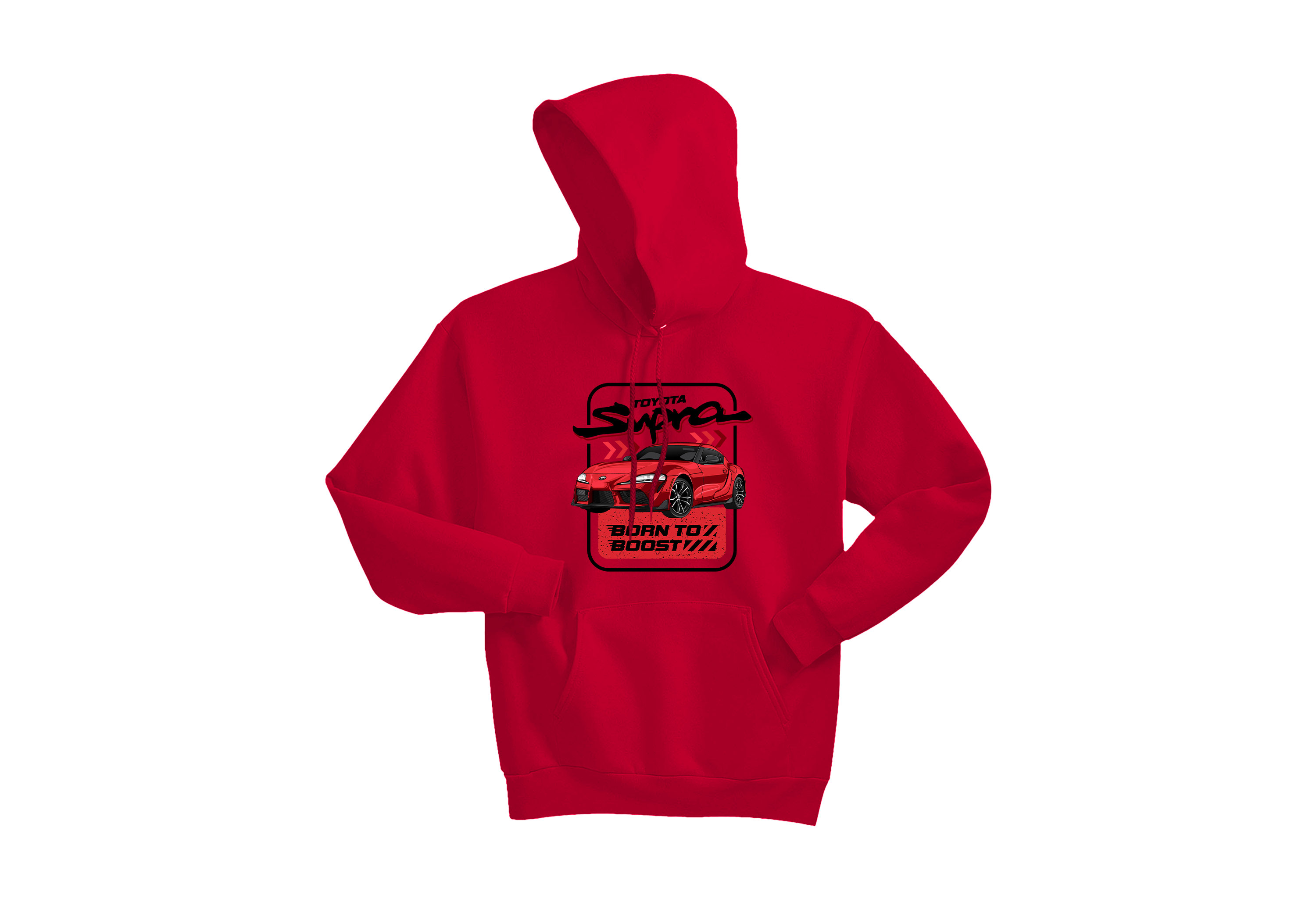 Toyota Supra Graphic Unisex Hoodie – “Born to Boost” Car Lover Pullover | Sizes S–3XL | 5 Bold Colors