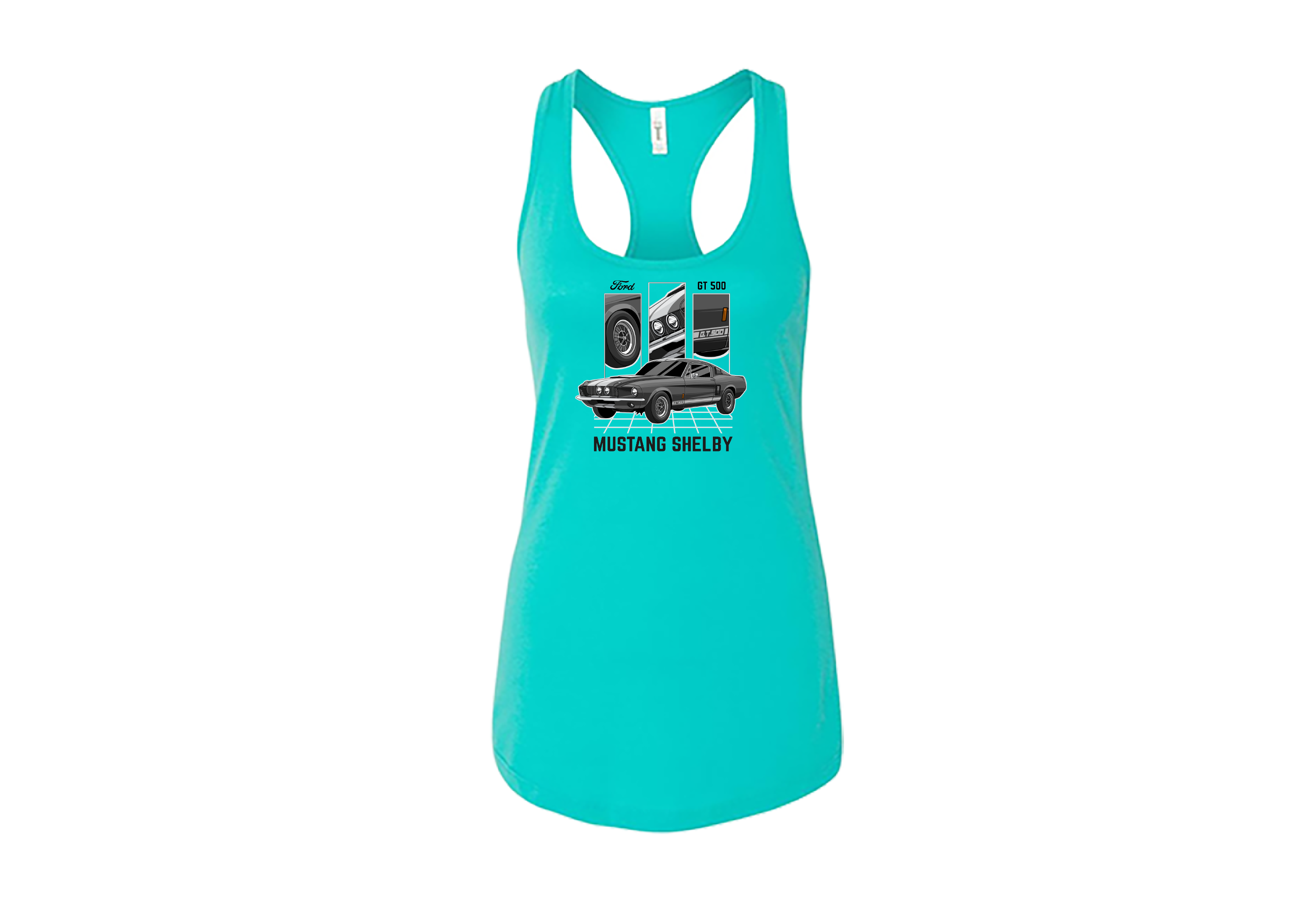 Ford Mustang Shelby GT500 Women’s Tank Top | Muscle Car Racerback | Sizes S–2XL | Black, Tahiti Blue, Hot Pink