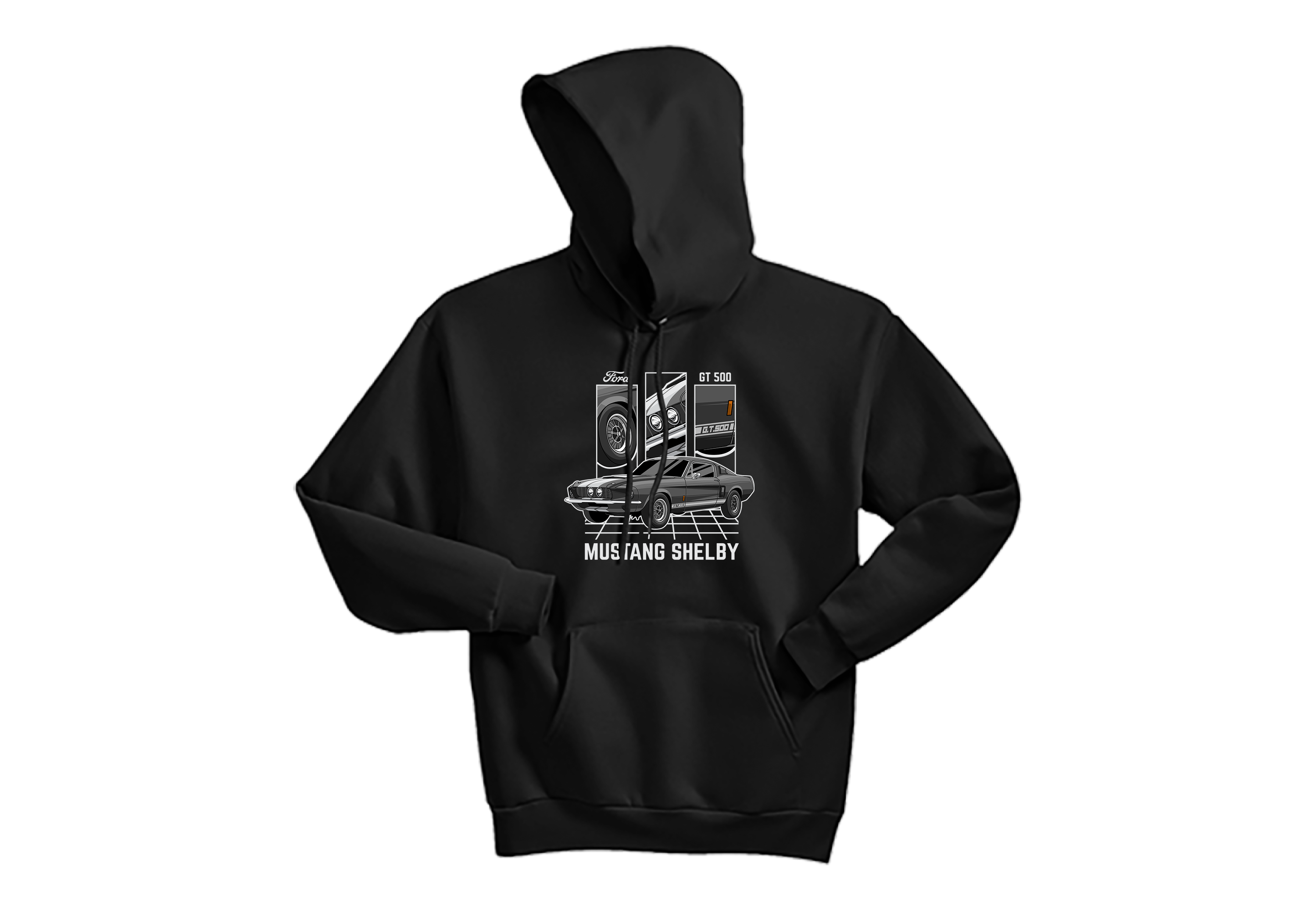 Ford Mustang Shelby GT500 Unisex Hoodie | Iconic Muscle Car Sweatshirt | Sizes S–3XL | White, Black, Royal Blue