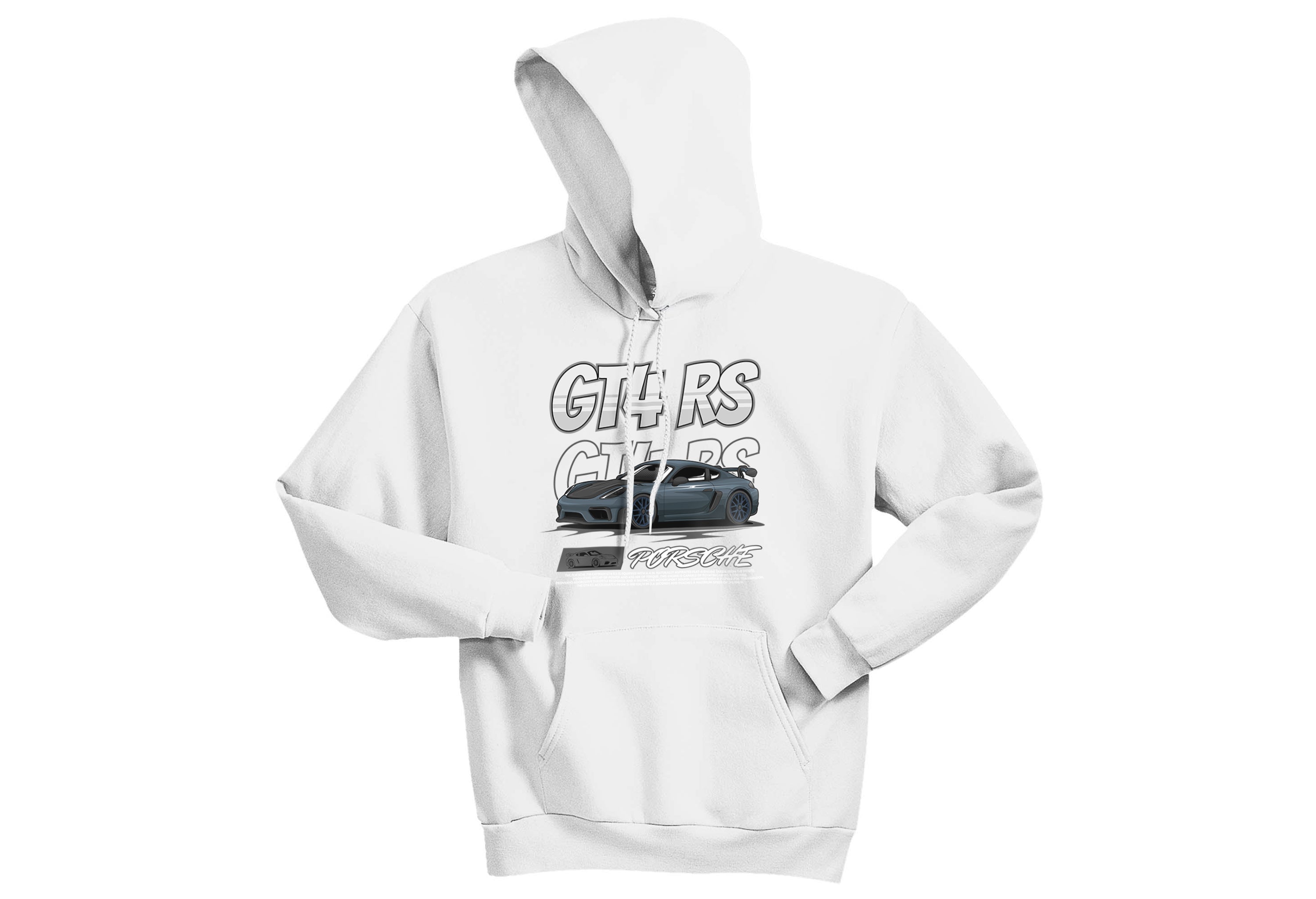 Porsche 718 Cayman GT4 RS Unisex Hoodie | Supercar Streetwear | Sizes S–3XL | Black, Deep Forest, Deep Royal Blue, Light Steel Grey, True Red, Navy Blue, White