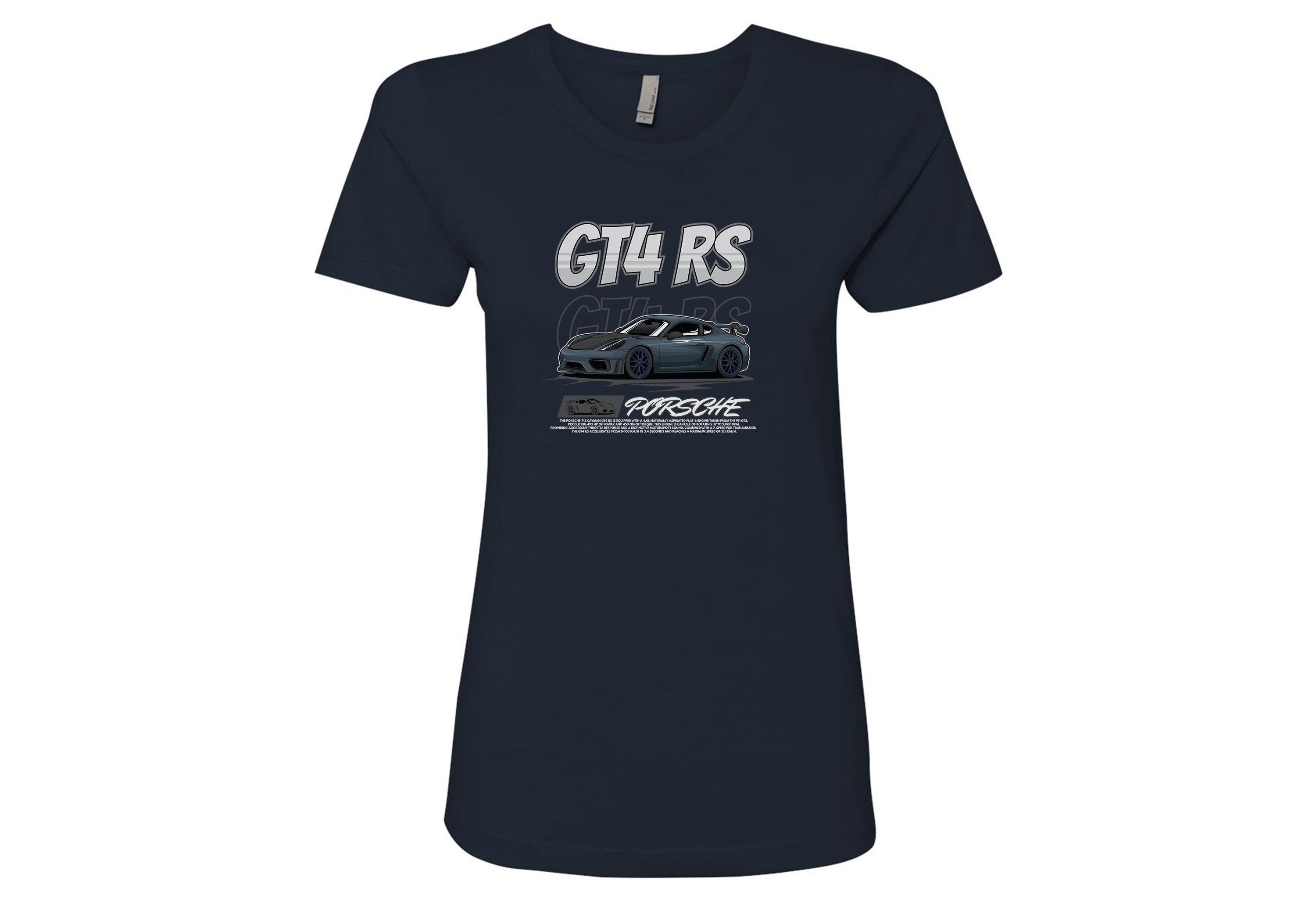Porsche 718 Cayman GT4 RS Women’s T-Shirt | Sizes S–2XL | Performance Streetwear in Multiple Colors