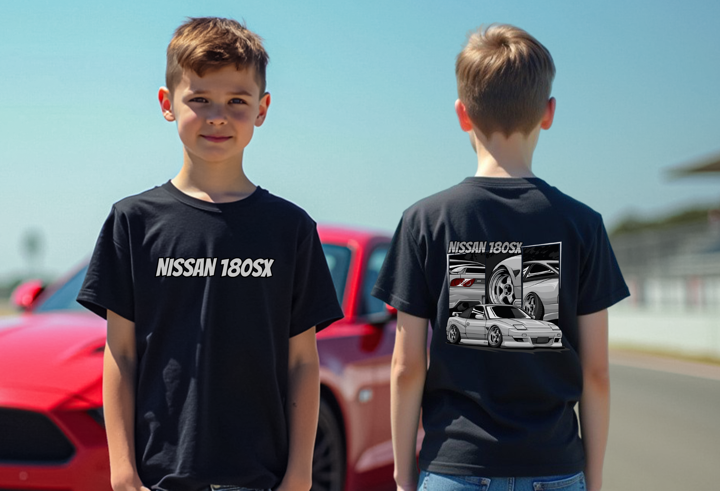 Youth Nissan 180SX Graphic T-Shirt – JDM Drift Style Tee | Sizes S–XL | Black, Royal Blue, White