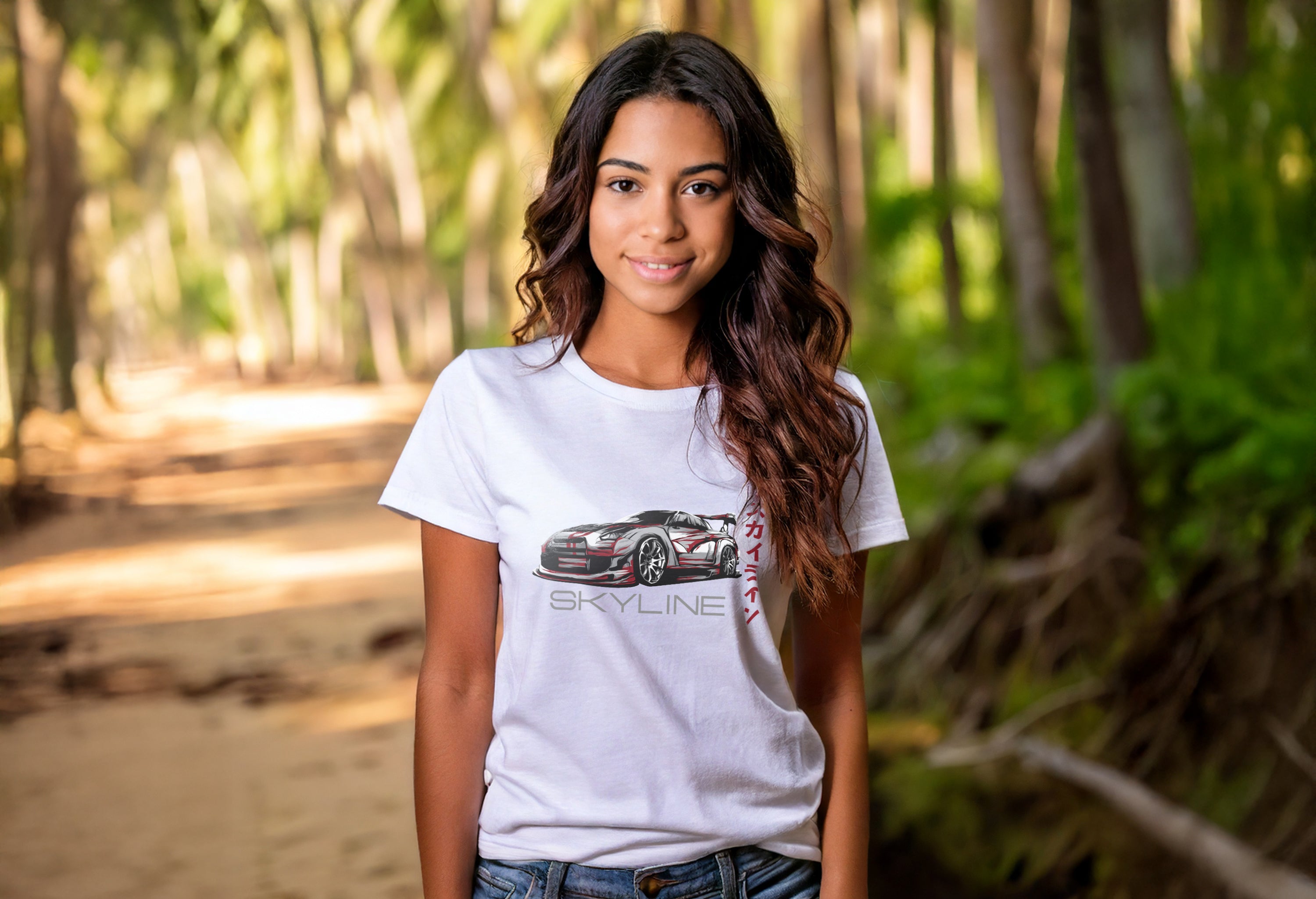 Nissan Skyline Women’s Shirts – Lightweight, Fitted T-Shirts in Black, White, Hot Pink, Royal | Sizes Small to 2XL