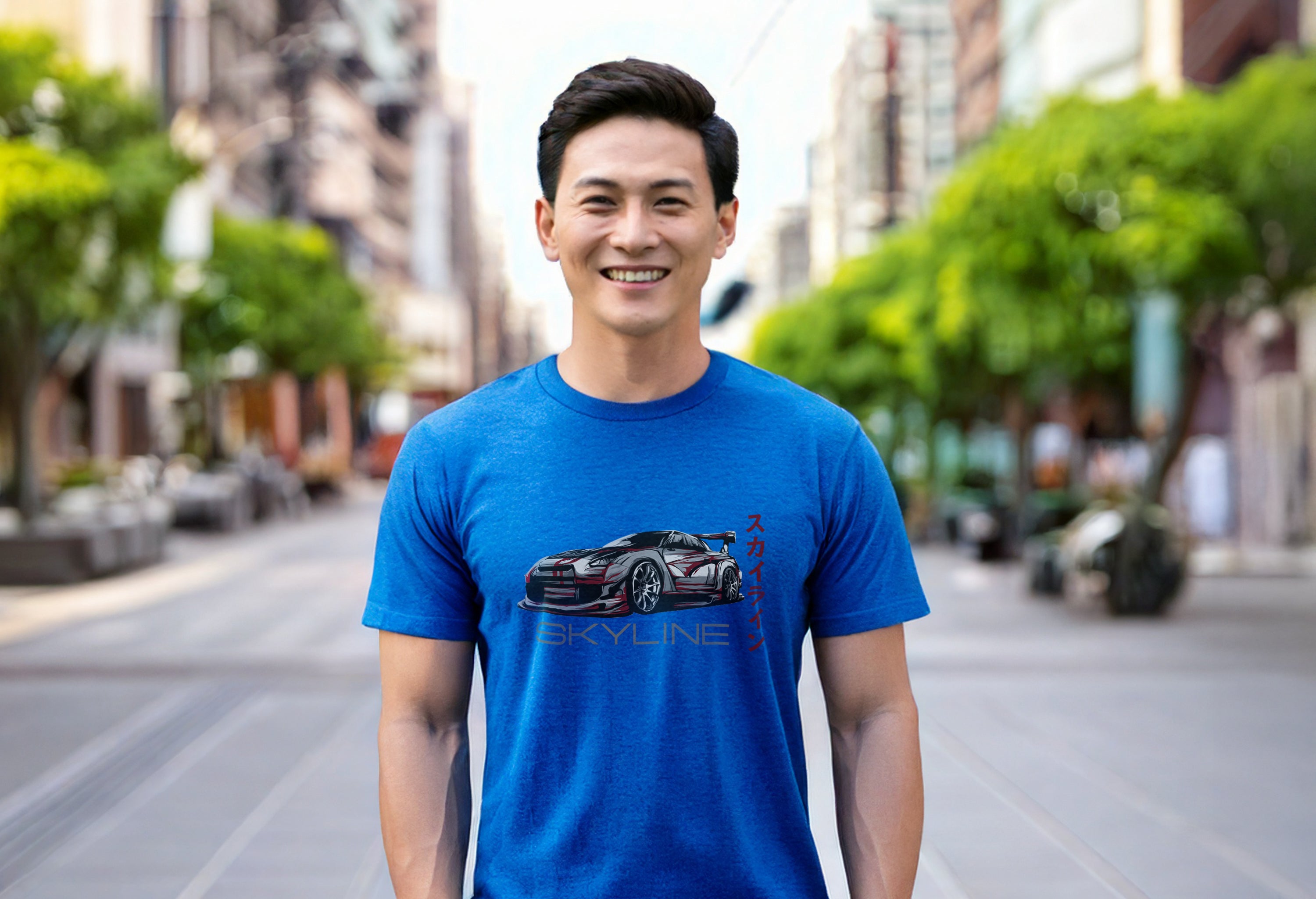 Men's Nissan Skyline T-Shirt - Premium Quality Relaxed Fit Tee in Black, Cardinal, Charcoal, Navy, Royal Blue, White | Sizes Small to 2XL