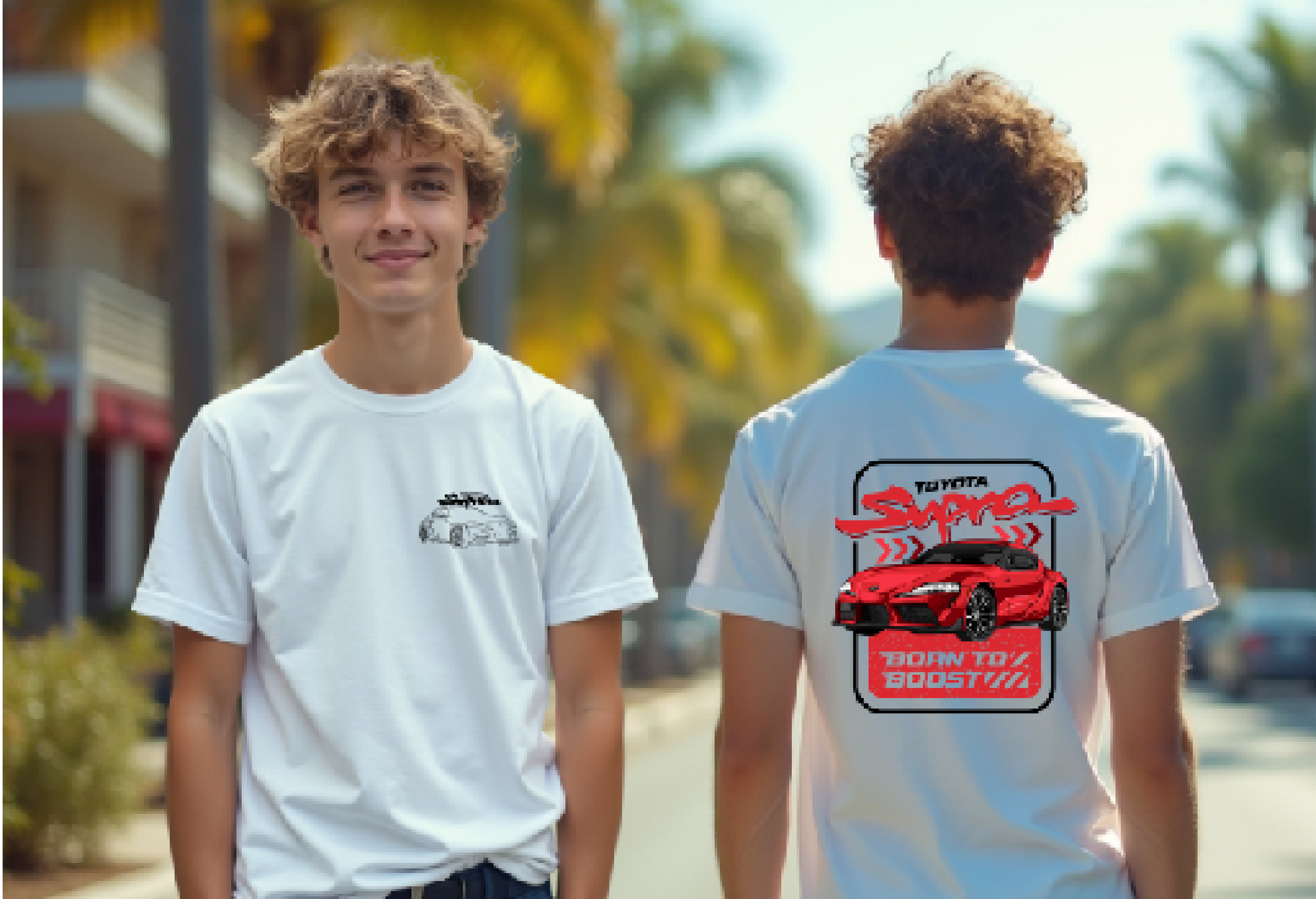 Men’s Toyota Supra Car Graphic T-Shirt – “Born to Boost” | Sizes S-3XL | Street Racing Car Tee