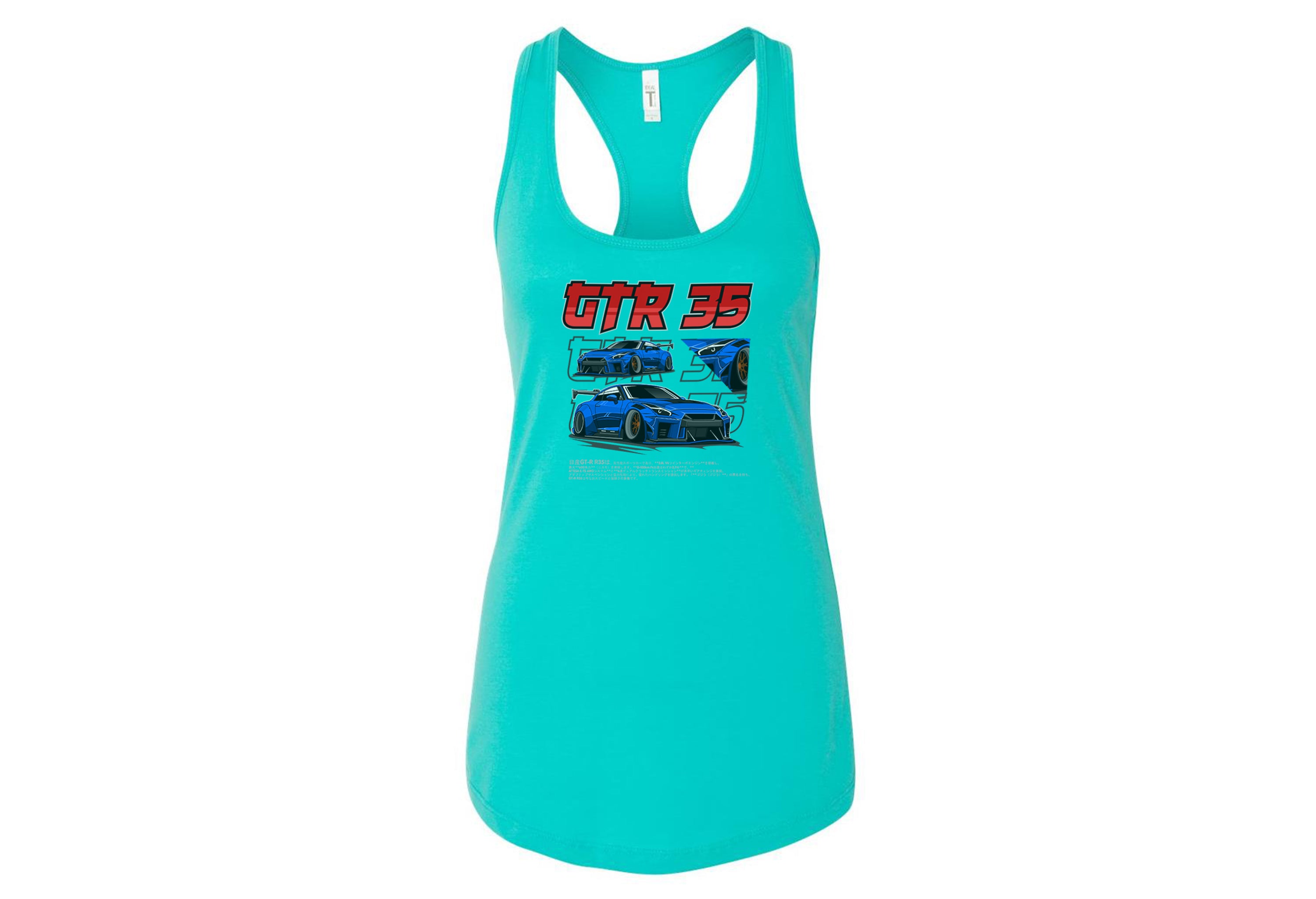 Nissan GTR 35 Women's Top Tank – Lightweight, Fitted Racerback Tank in Hot Pink, Royal, White | Sizes Small to 2XL