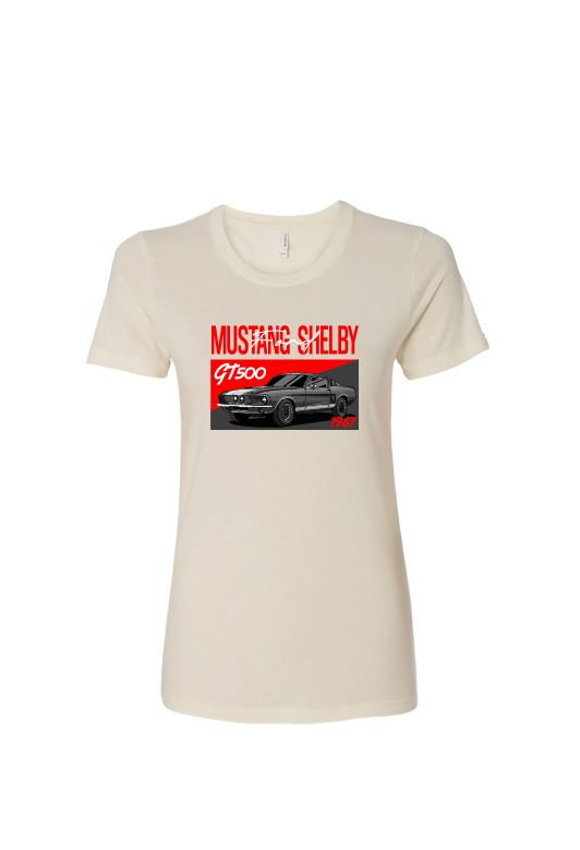 Ford 1967 Mustang GT500 Women’s T-Shirt | Sizes S–2XL | Classic Muscle Car Tee in White, Black, Navy, Hot Pink, Royal Blue