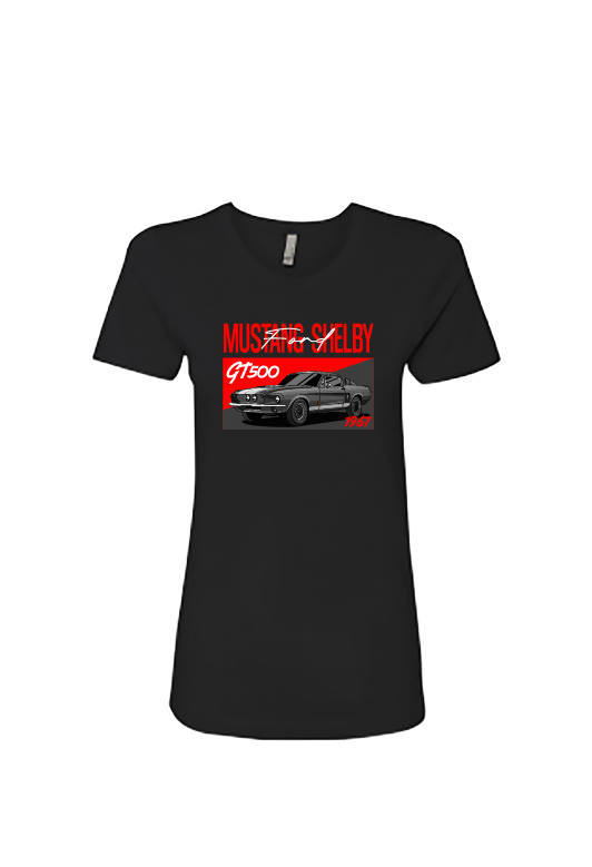 Ford 1967 Mustang GT500 Women’s T-Shirt | Sizes S–2XL | Classic Muscle Car Tee in White, Black, Navy, Hot Pink, Royal Blue