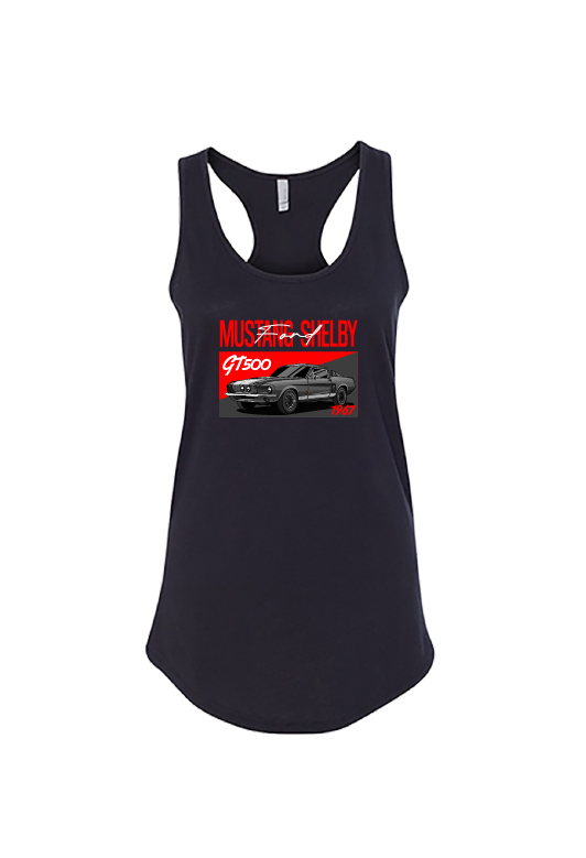Ford 1967 Mustang GT500 Women’s Tank Top | Muscle Car Racerback | Sizes S–2XL | Hot Pink, Tahiti Blue, White, Black, Royal Blue