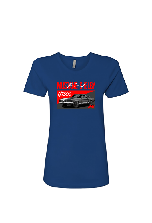 Ford 1967 Mustang GT500 Women’s T-Shirt | Sizes S–2XL | Classic Muscle Car Tee in White, Black, Navy, Hot Pink, Royal Blue